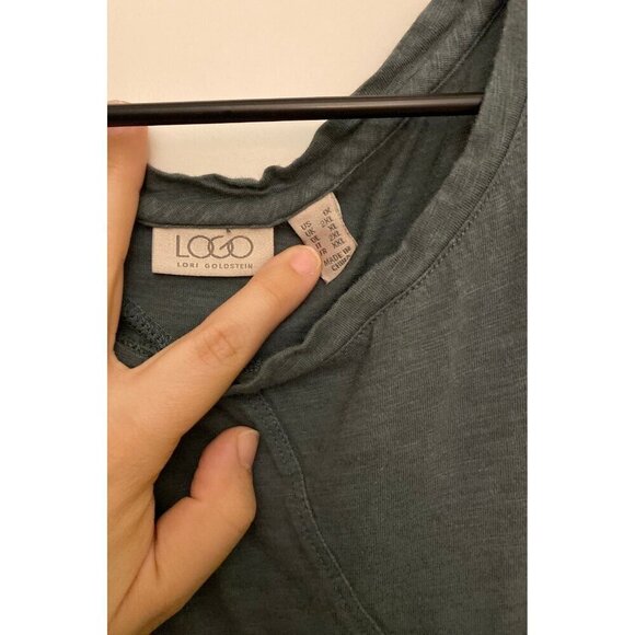 LOGO by Lori Goldstein Asymmetrical Hem Tank | 1X | Grey Green | NWOT QVC - Picture 3 of 6